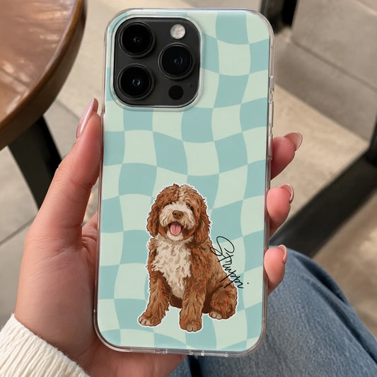 Personalisierte Handyhülle mit deinem Hund im süßen Zeichenstil